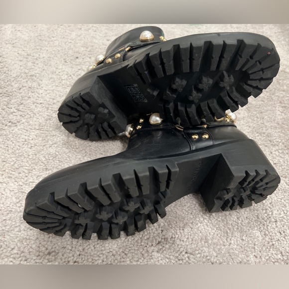 Karl Lagerfeld Paris Pixie Embellished Moto Booties (Retail $189) - Picture 6 of 9